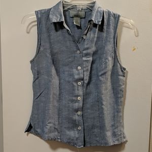 August Silk Linen Sleeveless Shirt